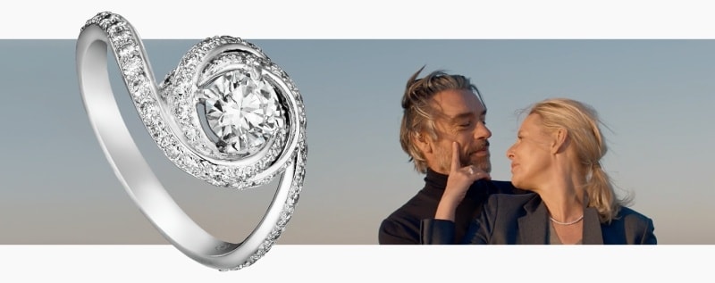 Cartier trinity ruban solitaire cheap ring price