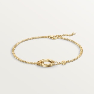<span class='lovefont'>A </span> bracelet, on chain, 2 diamonds Yellow gold, diamonds