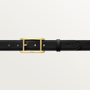 Tank Américaine belt Black and brown cowhide, golden finish 