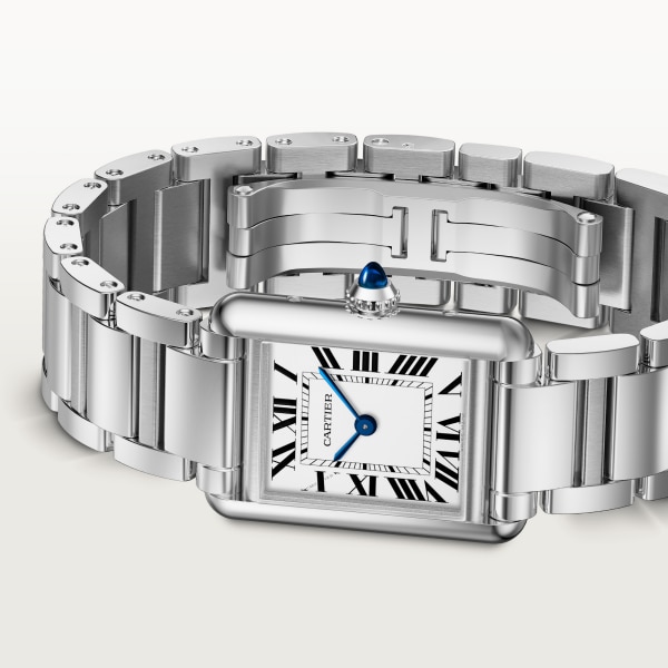 Tank Must SolarBeat™ watch Small model, SolarBeat™ photovoltaic movement, steel, steel bracelet