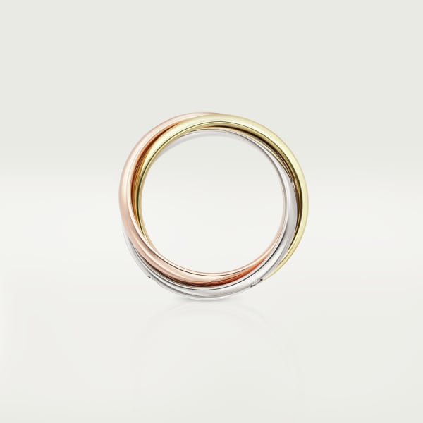 Trinity ring, classic model, 5 diamonds White gold, yellow gold, rose gold, diamonds