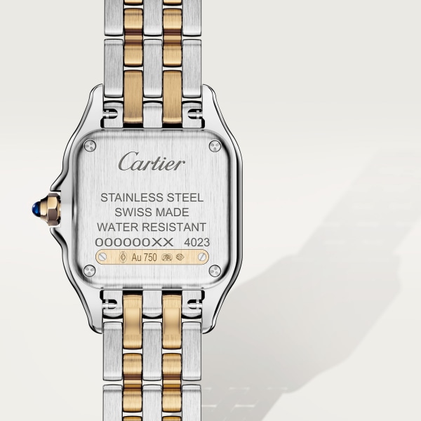 Panthère de Cartier watch Small model, quartz movement, yellow gold, steel