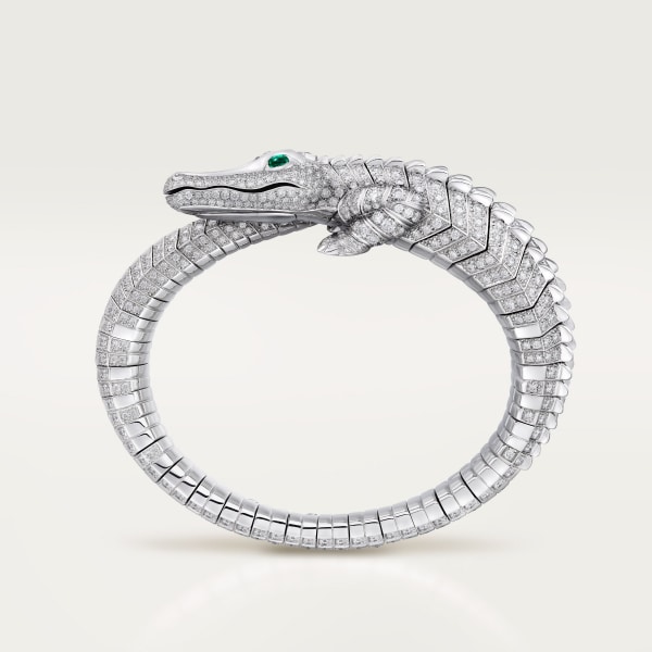 Faune et Flore de Cartier bracelet, paved White gold, emeralds, diamonds