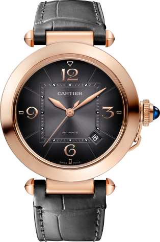 Pasha de Cartier watch 41 mm, automatic, rose gold, 2 (interchangeable) leather straps