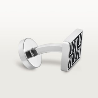 Double C de Cartier cufflinks Sterling silver, palladium finish, black lacquer
