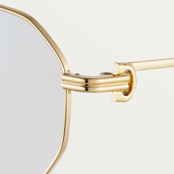 Première de Cartier sunglasses Smooth golden-finish metal, burgundy photochromic lenses