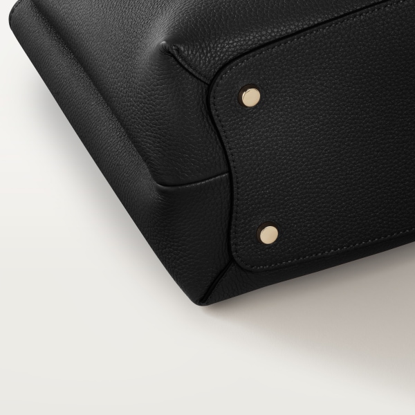 Medium model handle bag, Panthère de Cartier Black grained calfskin