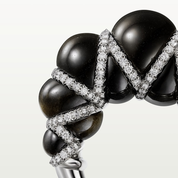 Cartier Libre Tressage ring, obsidian, diamonds Platinum, obsidians, diamond