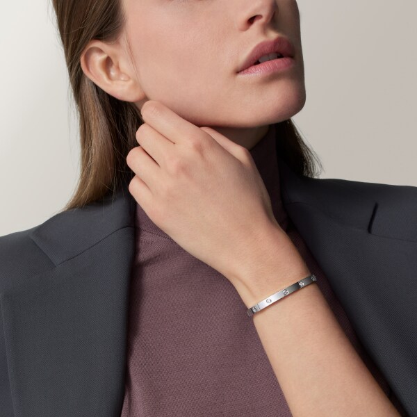 Love bracelet, medium model, 4 diamonds White gold, diamonds