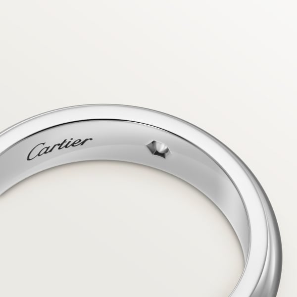 C de Cartier wedding ring, width 4 mm, 1 diamond Platinum, diamond