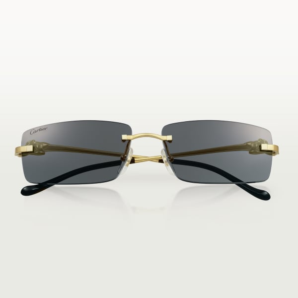 Panthère de Cartier sunglasses Smooth golden-finish metal, grey lenses