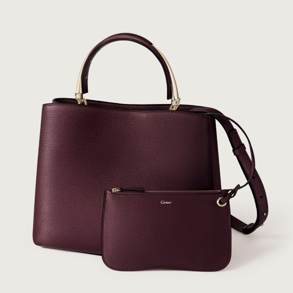 Medium model handle bag, Panthère Double Grape grained calfskin