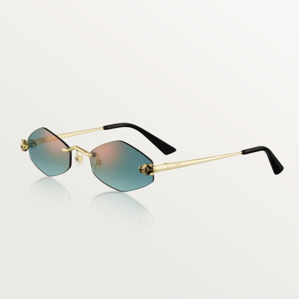 Panthère de Cartier sunglasses Smooth golden-finish metal, graduated green lenses