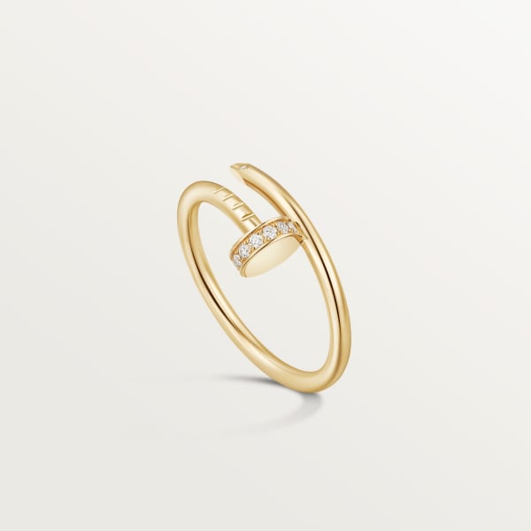 Juste un Clou ring, small model, diamonds Yellow gold, diamonds