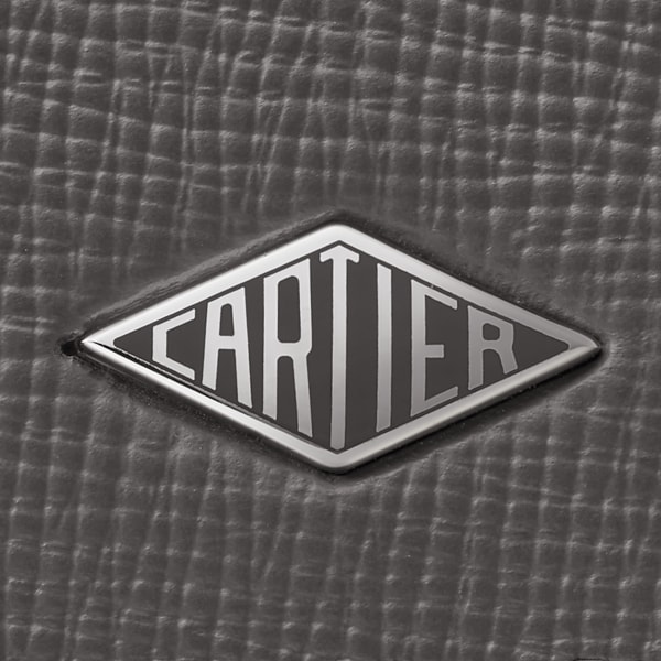 Cartier Losange系列小皮具，卡片夹 灰色粒纹小牛皮，灰色珐琅，镀钯饰面