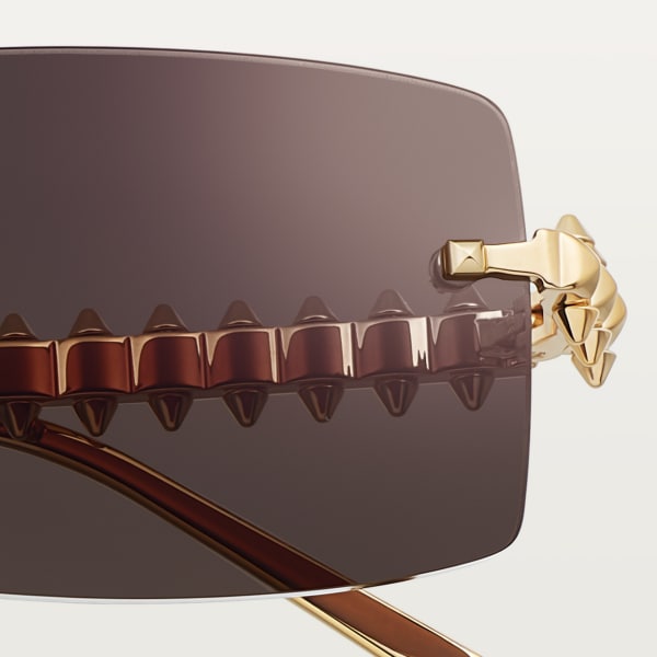 Clash de Cartier Sunglasses Smooth golden-finish metal, black lenses