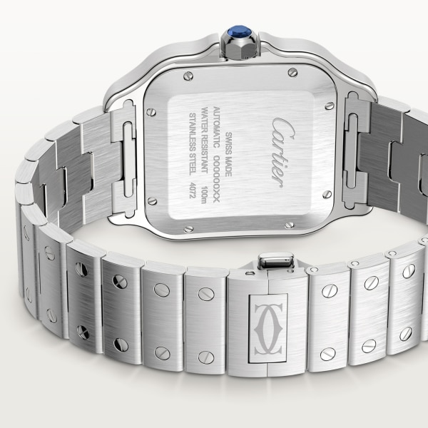 Santos de Cartier腕表 大号表款，自动上链机械机芯，精钢，可替换式金属表链与皮表带
