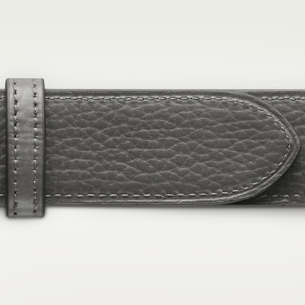 C Belt Navy blue/charcoal grey cowhide, palladium-finish buckle