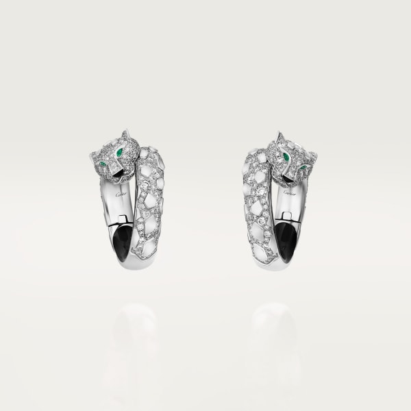 Panthère de Cartier earrings White gold, black lacquer, onyx, emeralds, diamonds