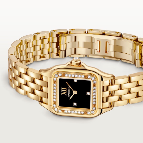 Panthère de Cartier watch Small model, quartz movement, yellow gold, diamonds