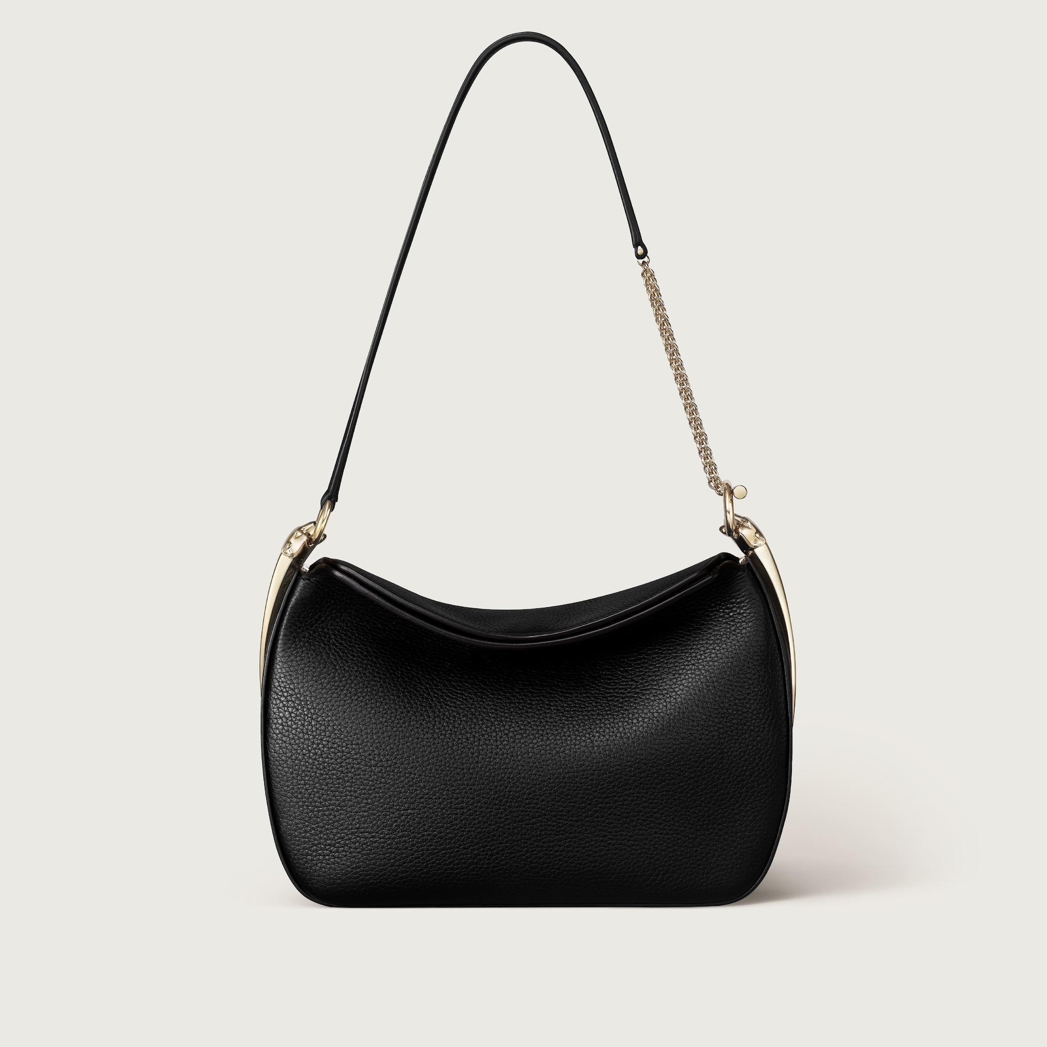 Mini model hobo bag, Panthère DoubleGrained black calfskin