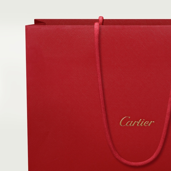 C de Cartier系列East-west手袋 黑色纹理小牛皮，刺绣，镀金饰面