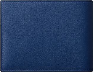 Must de Cartier系列6信用卡皮夹 深蓝色小牛皮，镀钯饰面