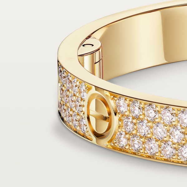 Love bracelet, classic model, paved Yellow gold, diamonds
