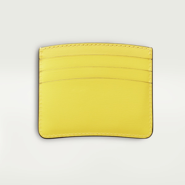 Panthère de Cartier卡片夹 黄色小牛皮，镀钯饰面