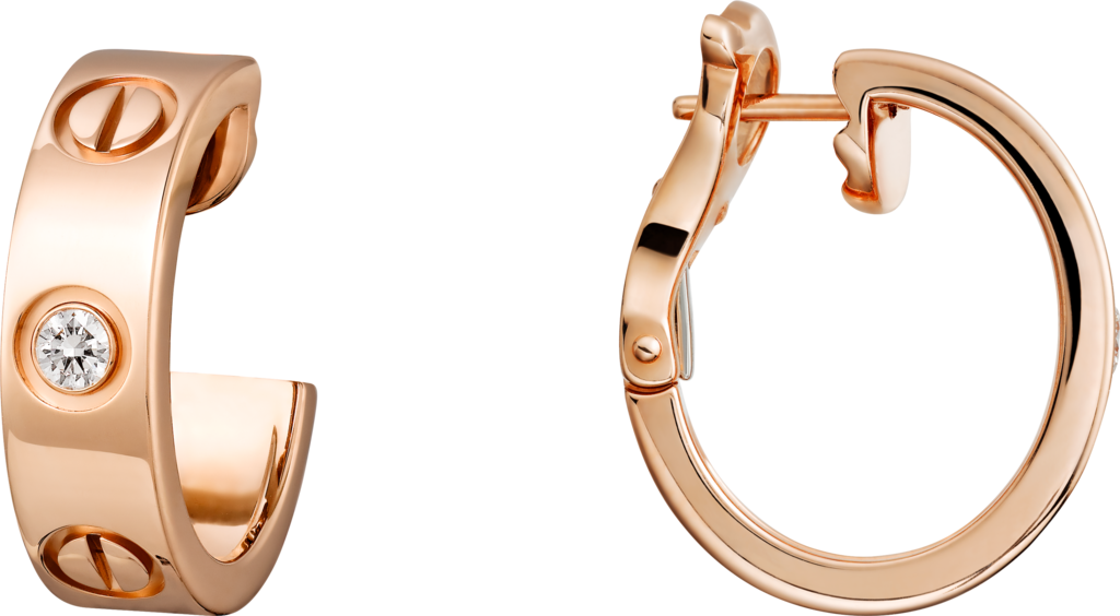 Love earringsRose gold, diamonds