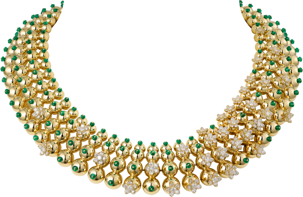 Cactus de Cartier项链黄金，祖母绿，钻石