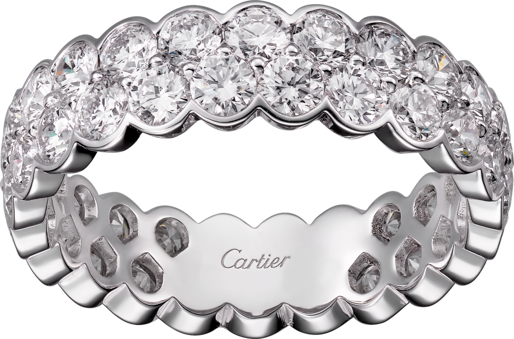 Broderie de Cartier结婚对戒白金，钻石
