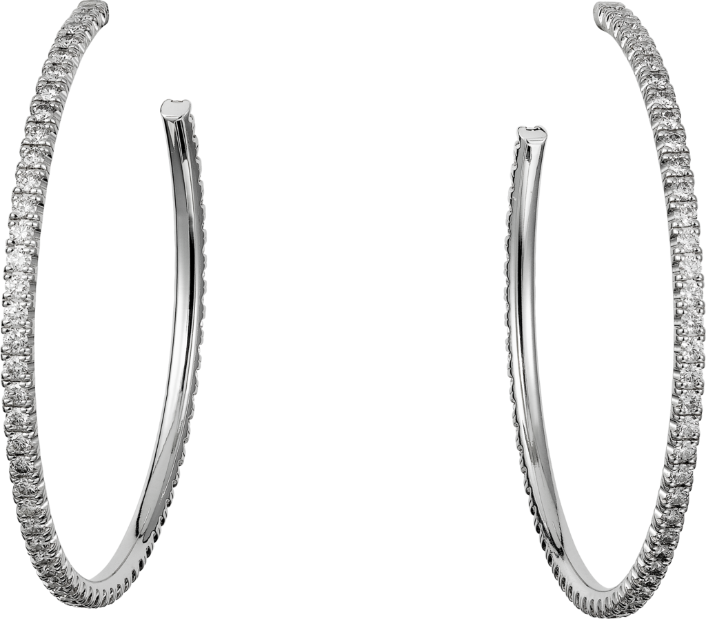 Etincelle de Cartier耳环，大号款白金，钻石