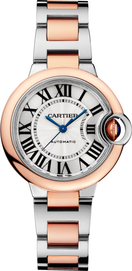 Ballon Bleu de Cartier watch33 mm, mechanical movement with automatic winding, rose gold, steel