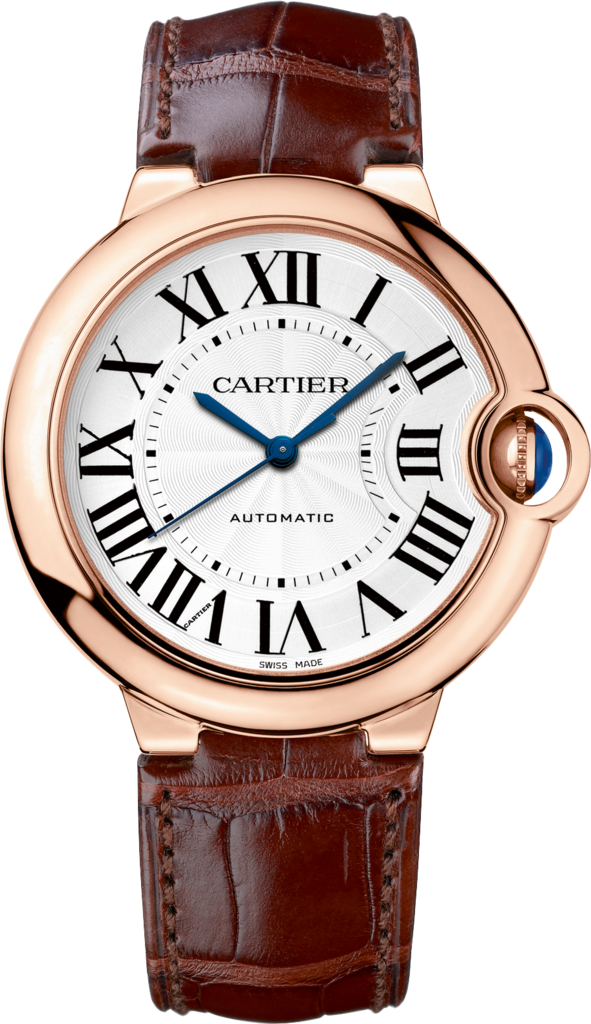 Ballon Bleu de Cartier watch36mm, automatic movement, rose gold, leather