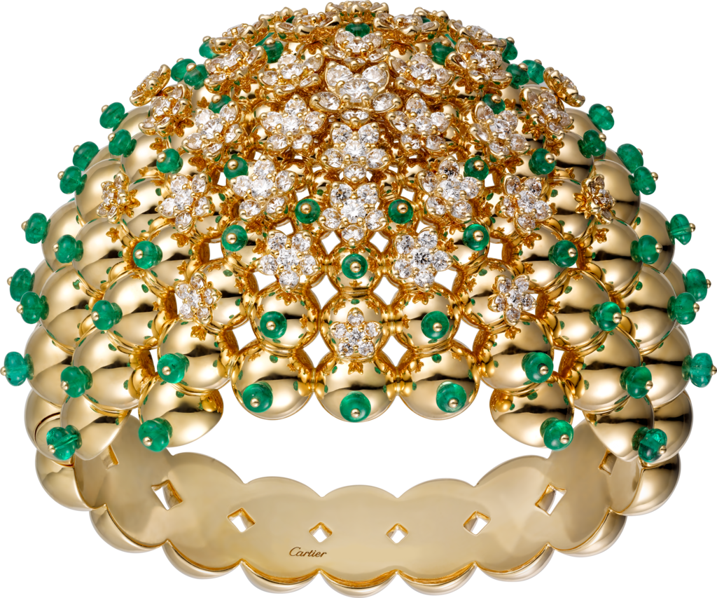 Cactus de Cartier手镯黄金，祖母绿，钻石