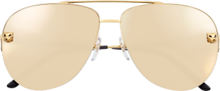 Panthère de Cartier太阳眼镜 金属，抛光镀金饰面，金色镜面式镜片