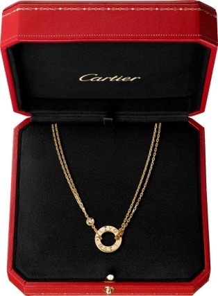 CRB7219500 - LOVE necklace, 2 diamonds 