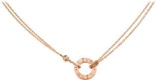 CRB7224509 - LOVE necklace, 2 diamonds 