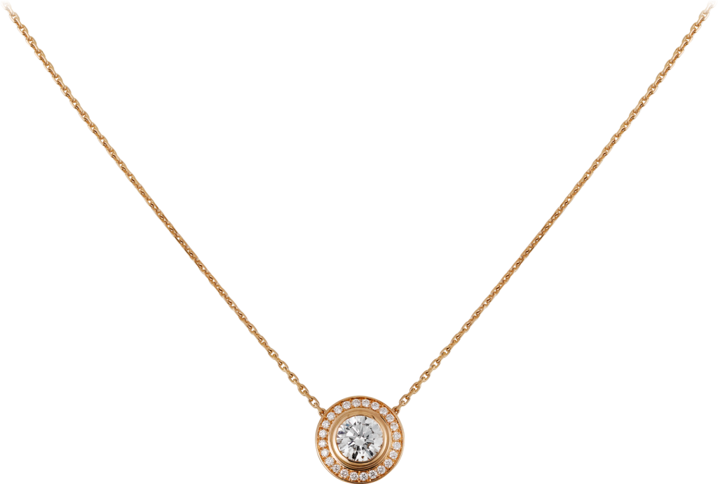 Cartier d'Amour项链玫瑰金，钻石