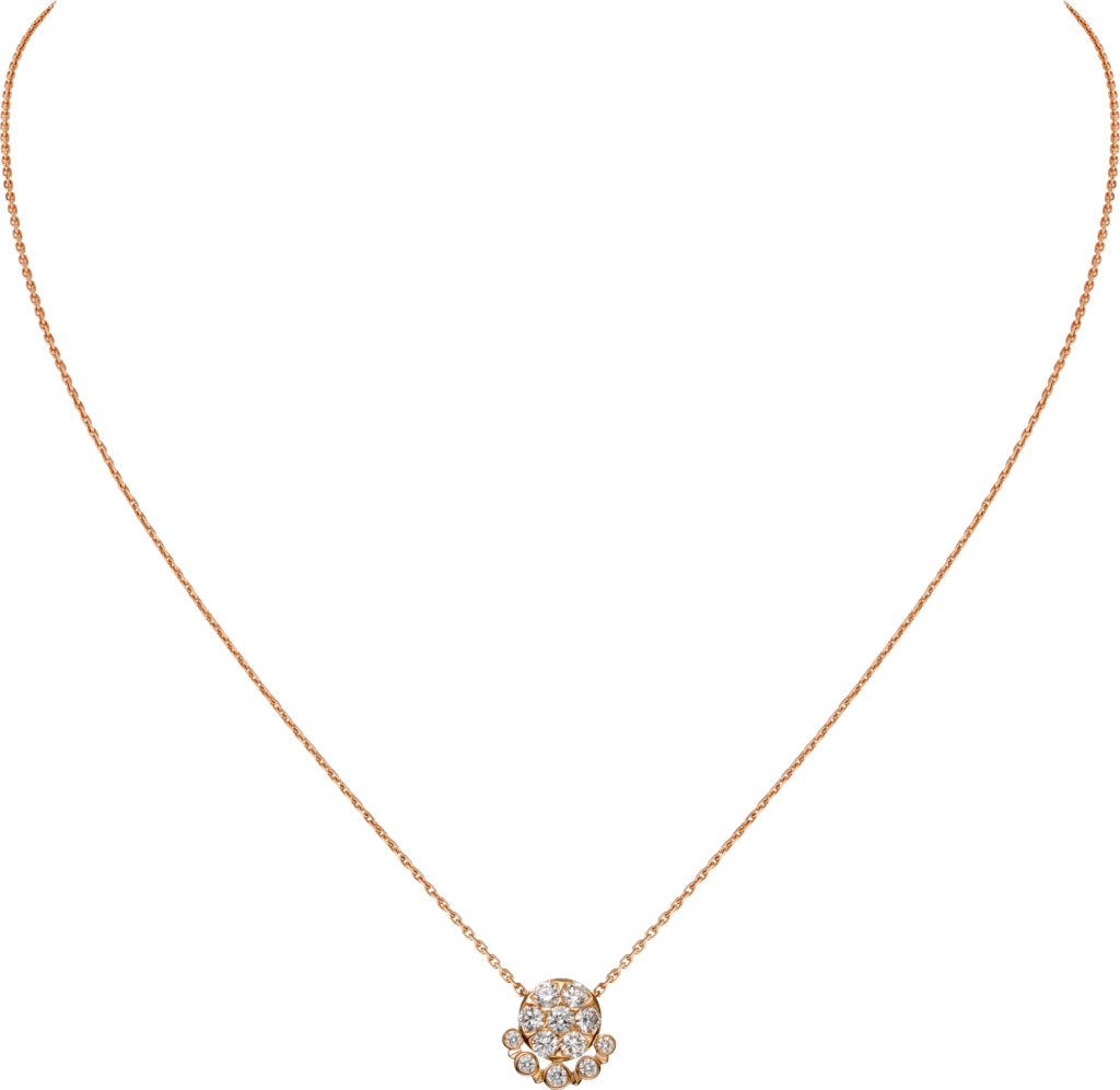 Etincelle de Cartier项链玫瑰金，钻石