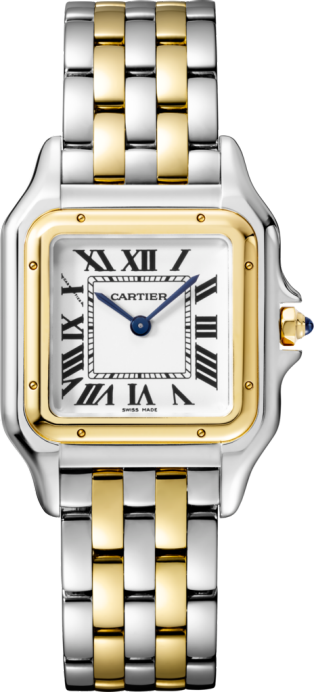 Panthère de Cartier watch Medium model, quartz movement, yellow gold, steel