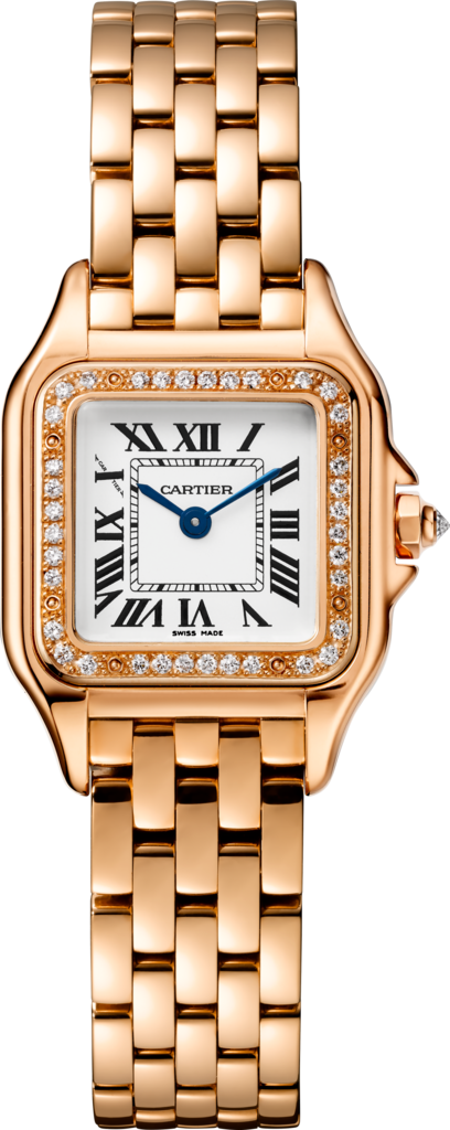 Panthère de Cartier腕表小号表款，石英机芯，18K玫瑰金，钻石