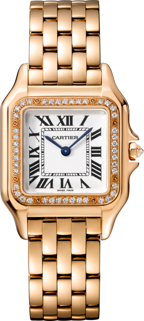 Panthère de Cartier腕表中号表款，石英机芯，18K玫瑰金，钻石