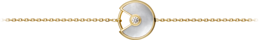 Amulette de Cartier手链，超小号款黄金，钻石，白色珍珠母贝