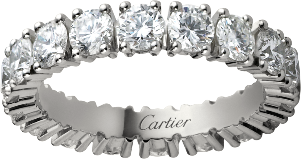 Cartier Destinée结婚对戒铂金，钻石