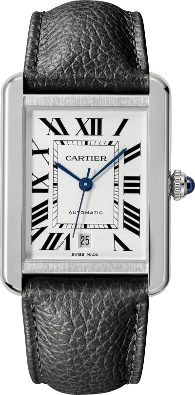 CRWSTA0029 - Tank Solo watch - Extra-large model, automatic movement,  steel, leather - Cartier