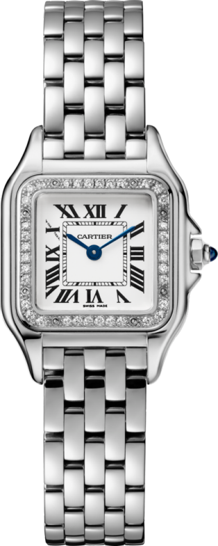 Panthère de Cartier watch Small model, quartz movement, steel, diamonds