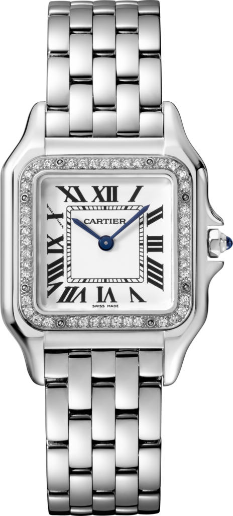 Panthère de Cartier腕表中号表款，石英机芯，精钢，钻石