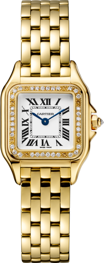 Panthère de Cartier腕表小号表款，石英机芯，18K黄金，钻石